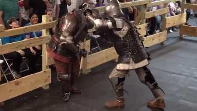 Modern day medieval fight.