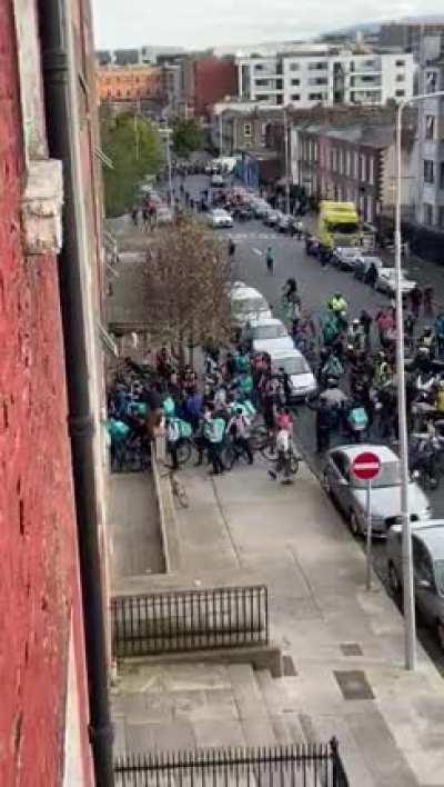 Repost: A vigil being held for the Deliveroo driver killed last night was disrupted when a firework was thrown into the crowd