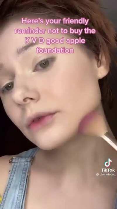 I am sick of Tiktokers recommending this KVD foundation. They also never disclose (1) they are getting paid to promote it and (2) they are using a beauty filter 🙄