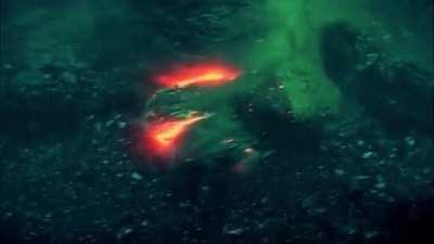 Volcanic eruption undersea.