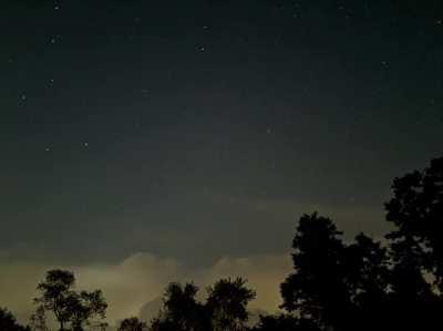 Trying to get a little astro and lightning action.. got a cool surprise