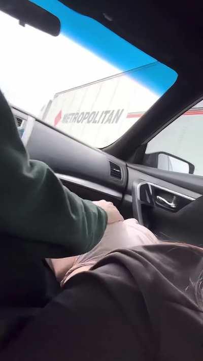 Trucker gets a wedgie and spanking show