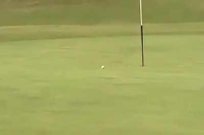 Guy hits a hole-in-one for $1,000,000 during the Outback Steak Golf Tournament at Devil's Ridge in North Carolina