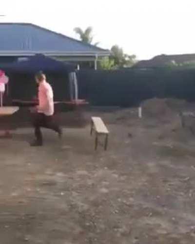 WCGW while jumping on the bench