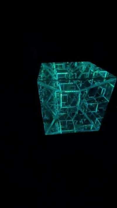 Tesseract Infinity Mirror Art Sculpture by nickyalice