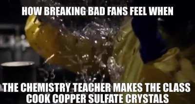 Get it? Cos copper sulfate is blue