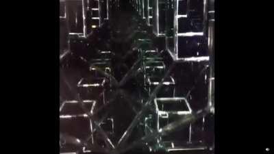 This “Tesseract” sculpture is a 4th dimension infinity mirror