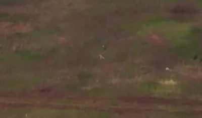 Russian soldier shoots a hostile drone with his weapon and runs away..a little ( Full Video)