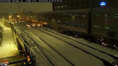 Chicago's rail system lights up the gas burners to make sure the tracks' movable parts don't freeze up and delay trains as temperatures drop.