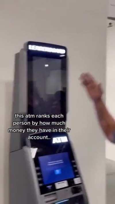 This ATM machine has a leader board that ranks users by their bank balances at Art Basel in Miami Beach