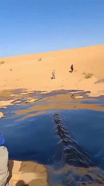 Bubbling crude in the desert