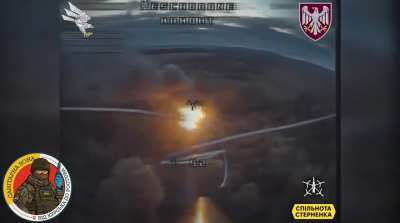 A Ukrainian FPV pilot of the 82nd Air Assault Brigade attacks a Russian IFV in Kursk Oblast. The OSD of the quad shows how the target was locked in and the attack continued even after the pilot lost the signal. The 2nd drone shows the burning vehicle.