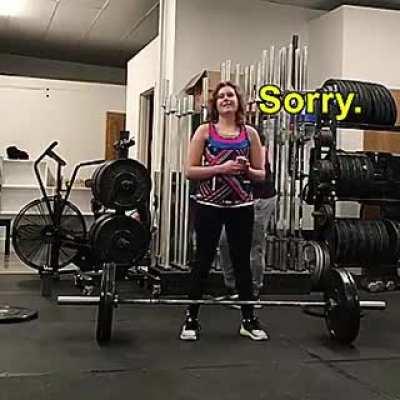 Gym guy teaching blind woman how to deadlift. He went full Michael Jackson there at the end!