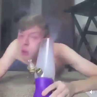 Timmy and his homemade bong… And he did it to himself …