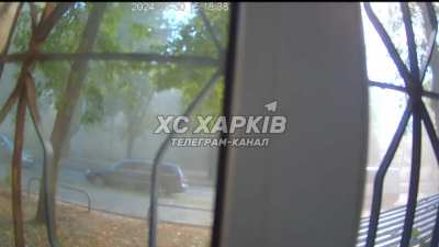 The moment a Russian airstrike hit a children's playground, killing a 14-year-old girl. Kharkiv, 30.08.2024