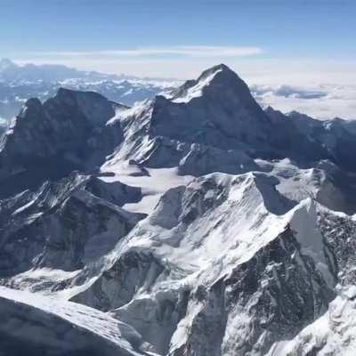 The view from Mount Everest on a nice day.