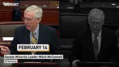 Supercut of Republican politicians blaming Trump for the January 6 terror attack, followed by the same Republican politicians blaming everybody except Trump for the January 6 terror attack.