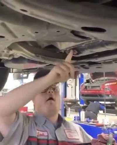 He takes pride in his ability to remove a drain plug without getting any oil on his hands