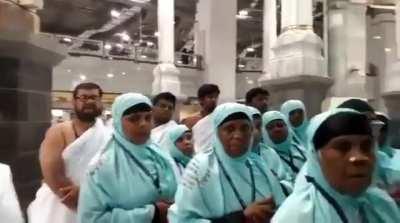 Indian Muslims in Haj praying for destruction of India. In Tamil the man is saying &quot;do dua for destruction of our country. Also do due for destruction of RSS and that BJP shouldn't win&quot;.