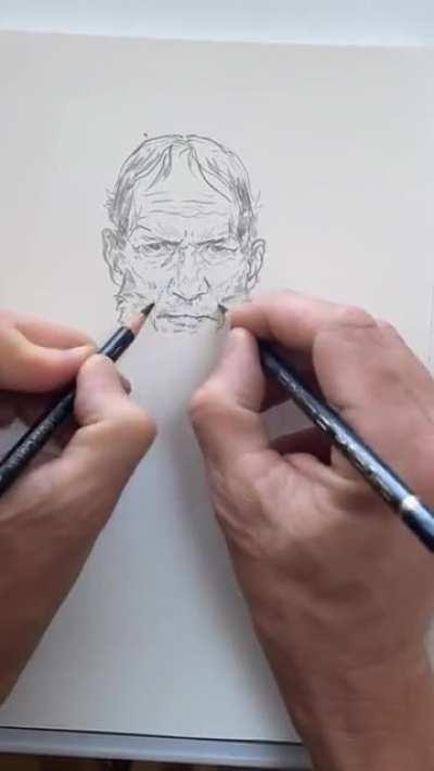 Being able to draw with both hands (Karl Kopinski)