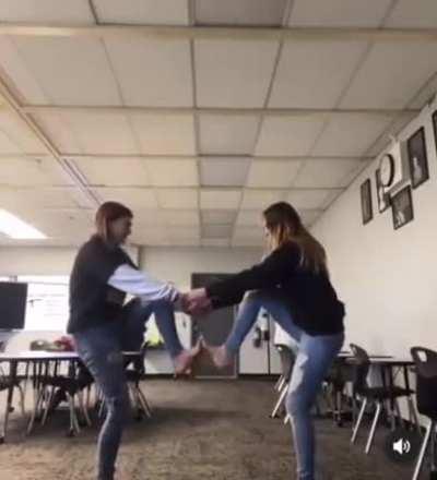 WCGW doing gymnastics with friend