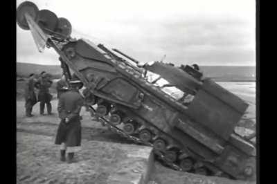 British trials in 1942 showing how even a low wall can prevent a tank getting off a beach