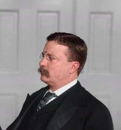 I restored and colorized this photo of Theodore Roosevelt from around 1910