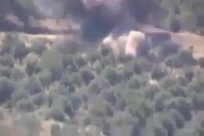 Early-war Opposition IED attack on an SAA BMP-1 appears to detonate early - 6/2/2012