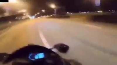 High Speed Racing on a Motorcycle, seems like a bad idea...