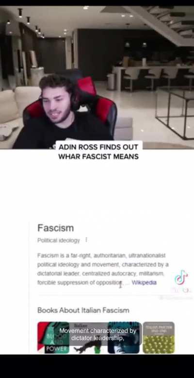 Adin Ross, the streamer, learns what fascism is… 