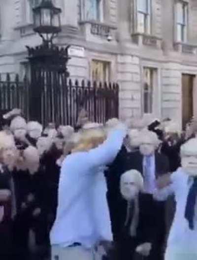 People Dressed As Boris Johnson Gather For Party Outside Downing Street