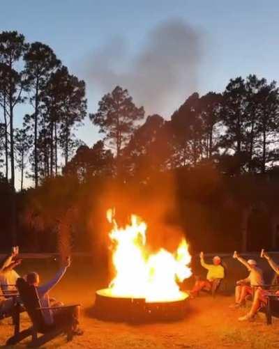 Lighting a fire with a golf ball