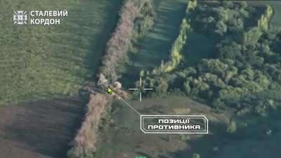 100 mm field gun M1944 (BS-3) crew operating against Russian infantry hiding in tree lines in Kharkiv Oblast with the guidance of drones. 15th Mobile Border Guards Detachment 