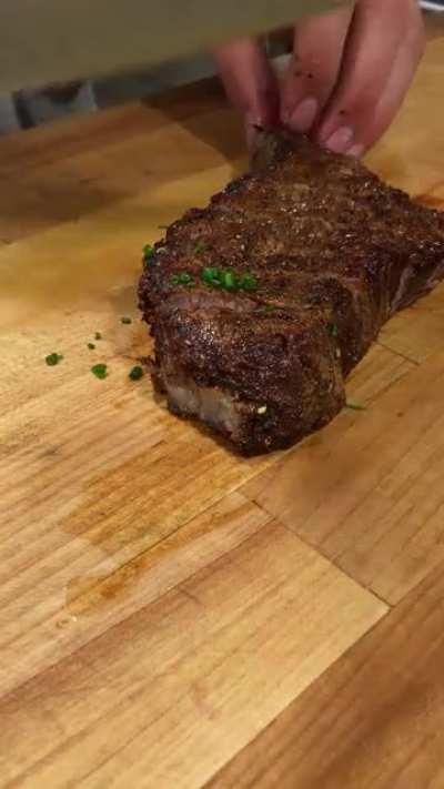Butter basted strip steak