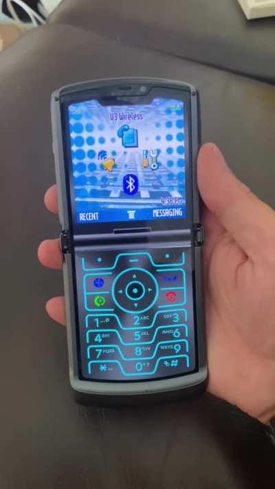 The new Razr smartphone has an app that turns it in the old one