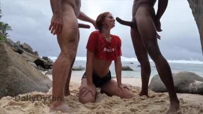 Dolly Dyson gets her throat ruined at the beach