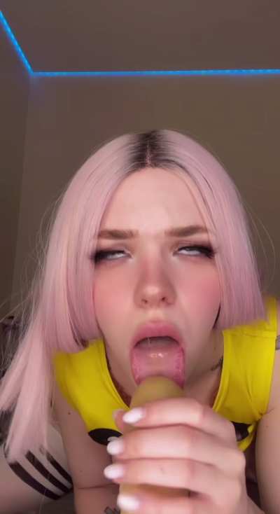 Ahegao and drooling during a blowjob are the best combination