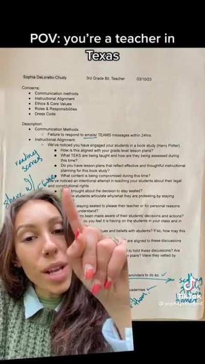 Texas teacher reprimanded for teaching students about legal and constitutional rights