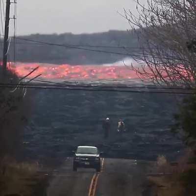 Not a time-lapse video. Actual footage of a river of lava moving at a high rate of speed.