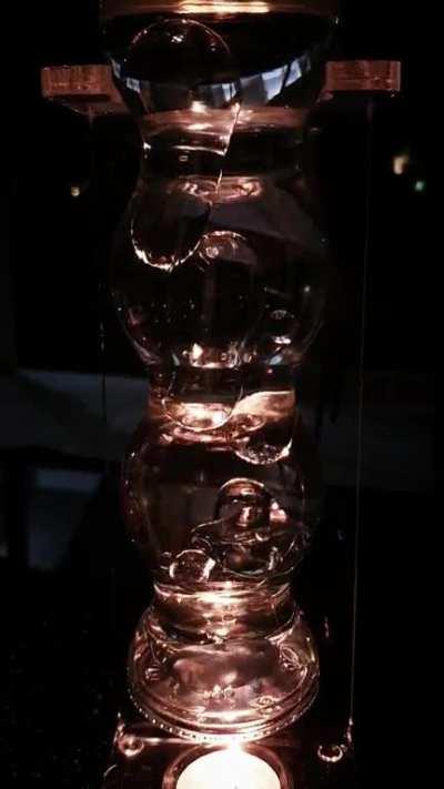 My transparent, candle powered lava lamp.