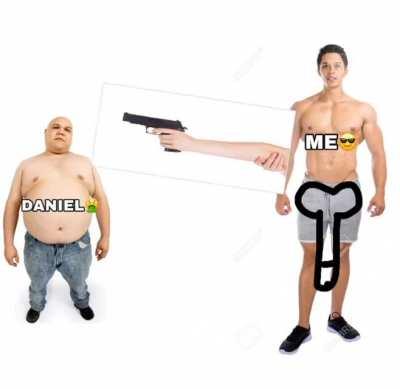 me vs daniel (he is the fat one)