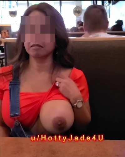 My big boobies at a local diner