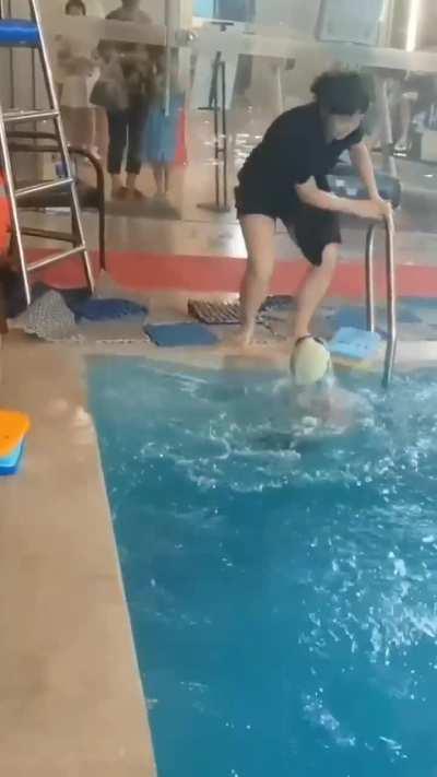 to teach a child to swim