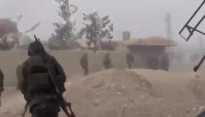 Hezbollah fighters in Qoseir in Syria. May 2013