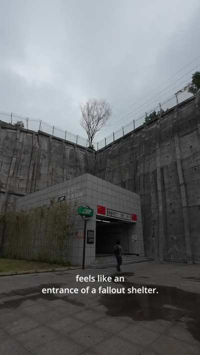 A man shows his commute to work in Chongqing.