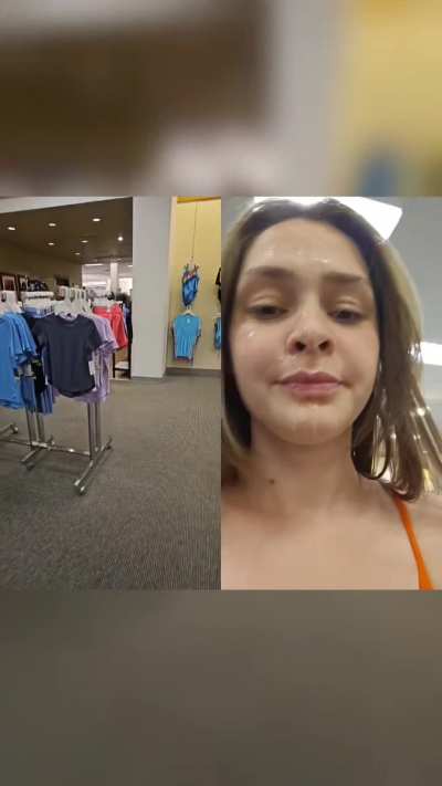 My first cumwalk in Kohls after giving head in the dressing room! (OC)