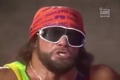 Randy Savage Inhaling.