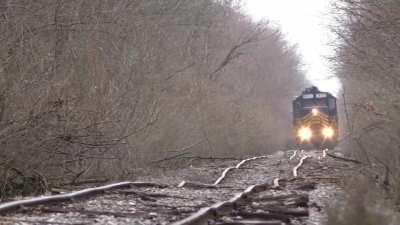 Parallel view of a railway in Ohio