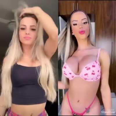 Three years of progress, before I knew I wanted to become a bimbo and go into porn. Last vid on the right shows my BBL too!