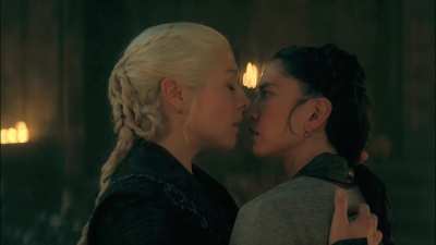 Royal princess and her attractive handmaiden embrace/comfort each other after sharing their personal tragedies; but in that intimacy a passionate liplock kiss blossoms between the tw